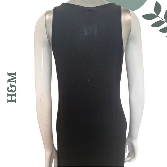 🛍️3/$40 H&M Long Black Tank Dress – Maxi Minimalist Style Sleeveless Size Medium - Picture 5 of 6